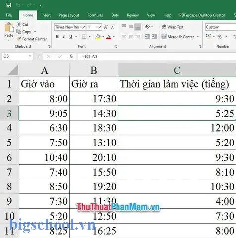 Cách Tính Tổng Số Giờ Làm Việc Trong Excel