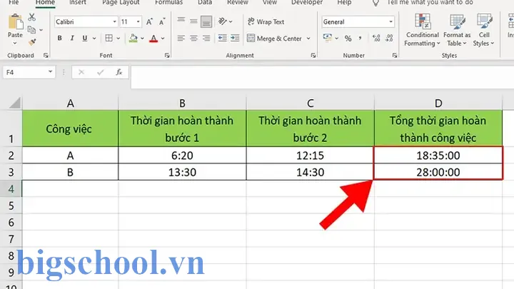 Cách Tính Tổng Thời Gian Làm Việc Trong Excel