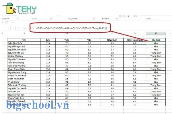 Cách Xếp Loại Học Sinh Khá Giỏi Trong Excel 11 Cách Xếp Loại Học Sinh Khá Giỏi Trong Excel