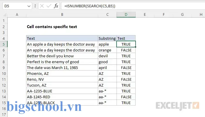 Check If A Cell Contains Specific Text Excel