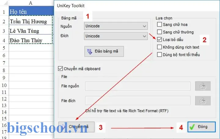 Chuyển Tên Có Dấu Sang Không Dấu Trong Excel