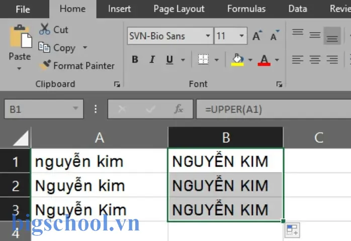 Chuyển Toàn Bộ Chữ Thường Thành Chữ Hoa Trong Excel Chuyển Toàn Bộ Chữ Thường Thành Chữ Hoa Trong Excel