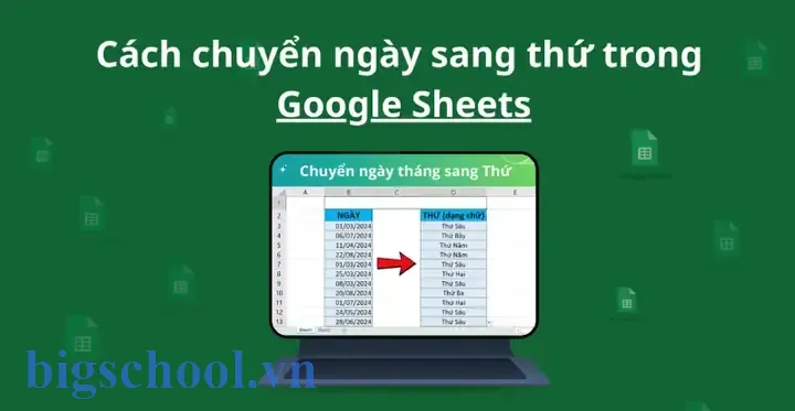 Công Thức Chuyển Từ Ngày Sang Thứ Trong Excel Công Thức Chuyển Từ Ngày Sang Thứ Trong Excel