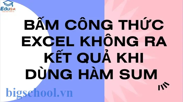 Đánh Công Thức Trong Excel Nhưng Không Ra Kết Quả