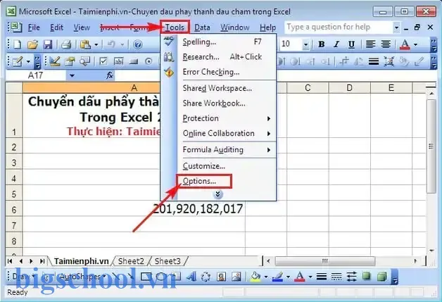 Đổi Dấu Chấm Thành Dấu Phẩy Trong Excel 2003 Đổi Dấu Chấm Thành Dấu Phẩy Trong Excel 2003