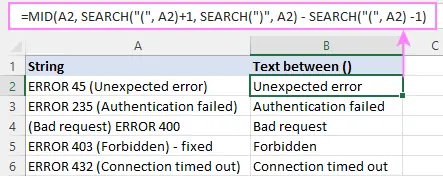 Excel Formula To Extract Text Between Two Characters