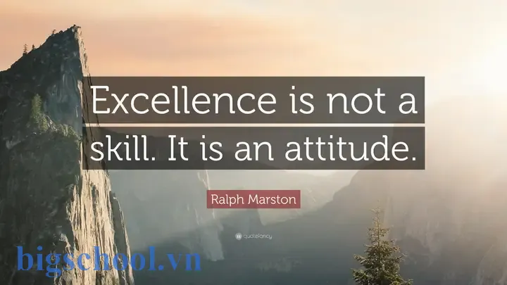 Excellence Is Not A Skill It Is An Attitude