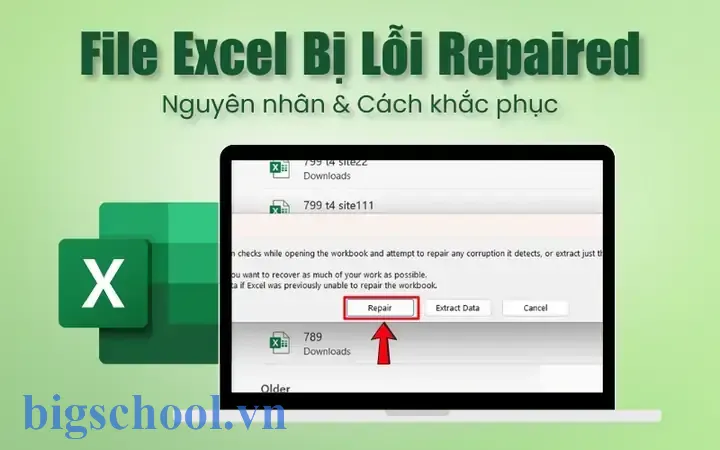 File Excel Bị Lỗi Repaired Không Lưu Được