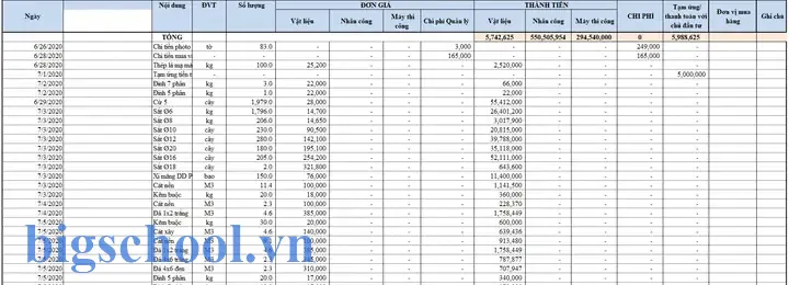 File Excel Quản Lý Thu Chi Công Trình Xây Dựng File Excel Quản Lý Thu Chi Công Trình Xây Dựng