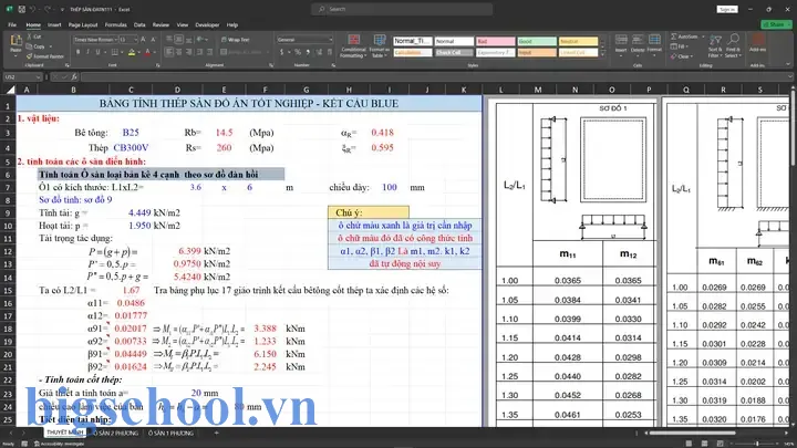 File Excel Tính Cốt Thép Cột Dầm Sàn Chuẩn File Excel Tính Cốt Thép Cột Dầm Sàn Chuẩn