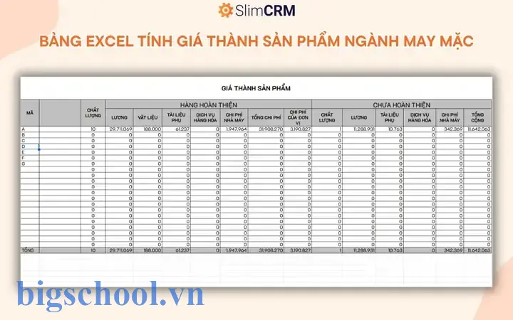 File Excel Tính Giá Thành Sản Phẩm May Mặc File Excel Tính Giá Thành Sản Phẩm May Mặc