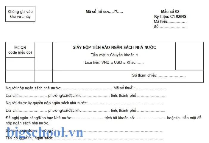 Giấy Nộp Tiền Vào Ngân Sách Nhà Nước File Excel Giấy Nộp Tiền Vào Ngân Sách Nhà Nước File Excel