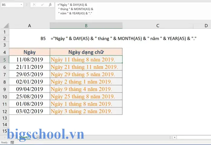 Hàm Nối Chữ Và Ngày Tháng Năm Trong Excel Hàm Nối Chữ Và Ngày Tháng Năm Trong Excel