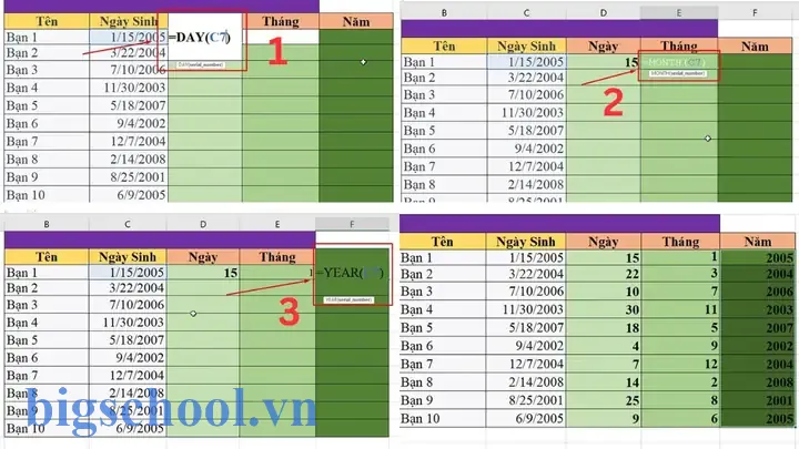 Hàm Tách Ngày, Tháng, Năm Và Giờ Trong Excel 1 Hàm Tách Ngày Tháng Năm Và Giờ Trong Excel