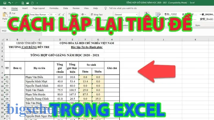 Hướng Dẫn Cách Lặp Lại Tiêu Đề Trong Excel
