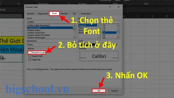 Làm Sao Để Gạch Ngang Chữ Trong Excel