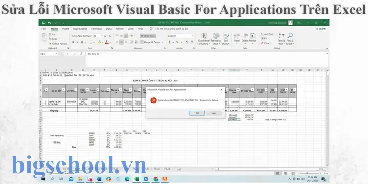 Lỗi Microsoft Visual Basic For Applications Trong Excel 2016