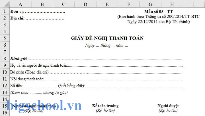 Mẫu Giấy Đề Nghị Thanh Toán Bằng Excel: Hướng Dẫn Chi Tiết Và Mẫu Thực Tế 17 Mẫu Giấy Đề Nghị Thanh Toán Bằng Excel