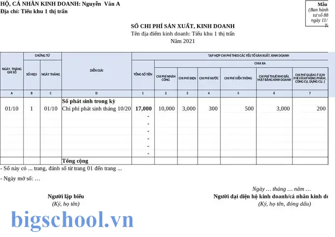 Mẫu Sổ Chi Phí Sản Xuất Kinh Doanh Trên Excel 11 Mẫu Sổ Chi Phí Sản Xuất Kinh Doanh Trên Excel