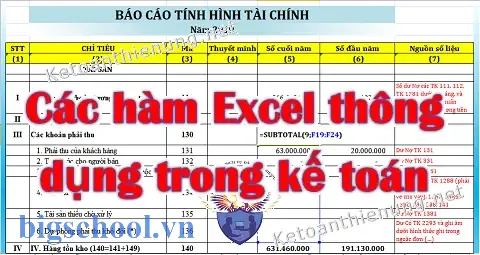 Một Số Hàm Excel Thông Dụng Trong Kế Toán 5 Một Số Hàm Excel Thông Dụng Trong Kế Toán