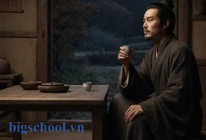 Tâm trạng ưu tư của nhà thơ bên chén rượu trong đêm mùa thu vắng lặng