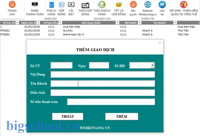 Phần Mềm Quản Lý Hợp Đồng Bằng Excel