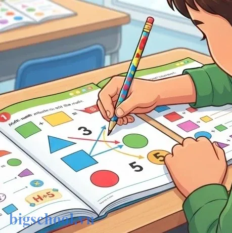 Học sinh trải nghiệm bài tập tư duy thú vị trong Vở thực hành Toán lớp 5