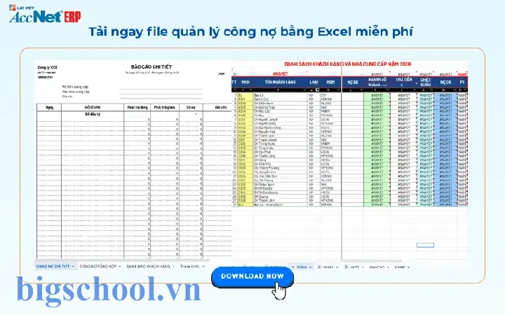 Quản Lý Công Nợ Bằng Excel Miễn Phí