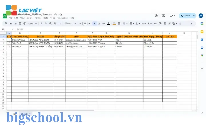Quản Lý Danh Sách Khách Hàng Bằng Excel 13 Quản Lý Danh Sách Khách Hàng Bằng Excel