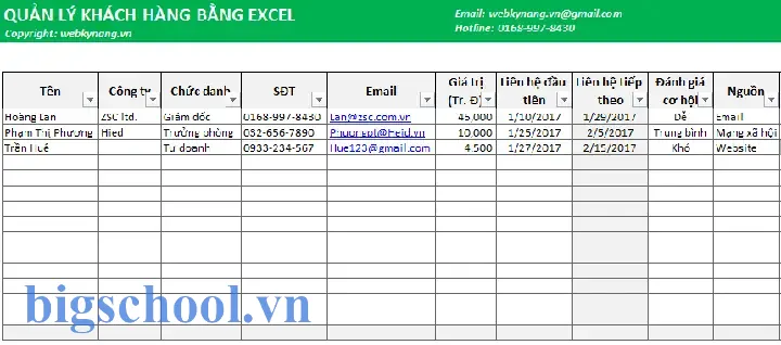 Quản Lý Dữ Liệu Khách Hàng Bằng Excel 11 Quản Lý Dữ Liệu Khách Hàng Bằng Excel