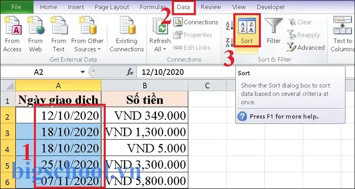 Sắp Xếp Cột Trong Excel Theo Ngày Tháng