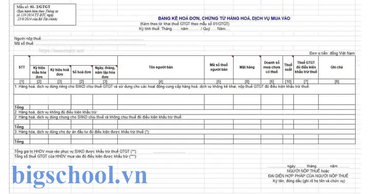 Tải Mẫu Bảng Kê Mua Vào 01/02 Gtgt Excel: Hướng Dẫn Chi Tiết Cho Doanh Nghiệp 17 Tải Mẫu Bảng Kê Mua Vào 01 2 Gtgt Excel