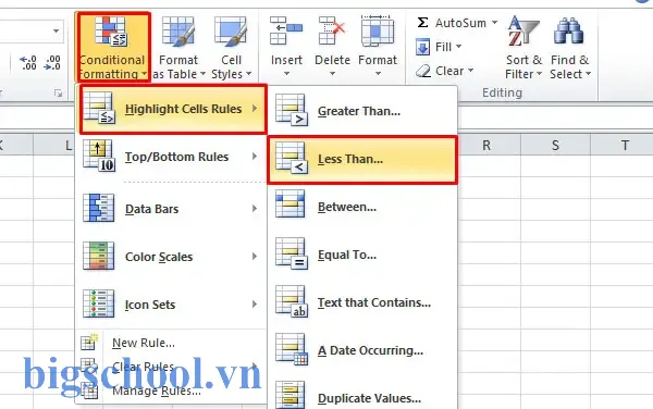 Tô Màu Có Điều Kiện Trong Excel Bằng Conditional Formatting
