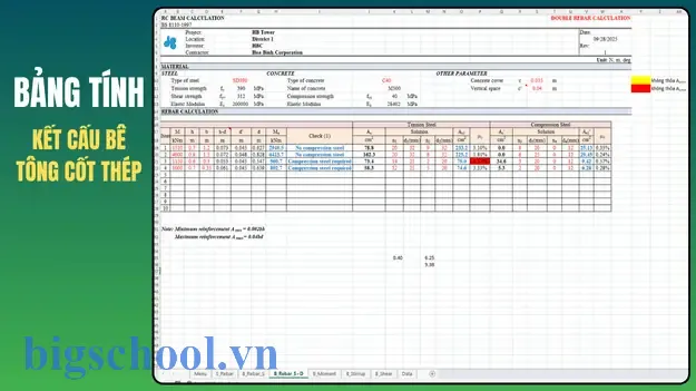 Tổng Hợp File Excel Tính Toán Kết Cấu 5 Tổng Hợp File Excel Tính Toán Kết Cấu