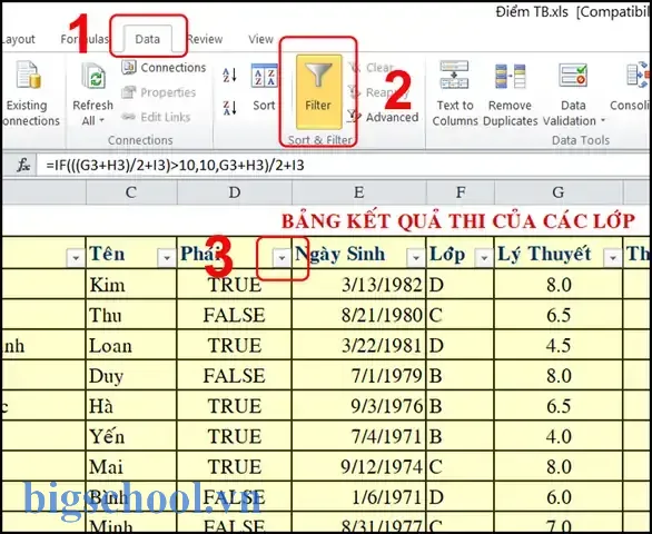 Trong Excel Để Lọc Dữ Liệu Ta Chọn 13 Trong Excel Để Lọc Dữ Liệu Ta Chọn