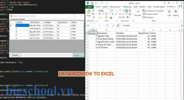 Xuất Dữ Liệu Từ Datagridview Vào File Excel C# Winform Xuất Dữ Liệu Từ Datagridview Vào File Excel C# Winform